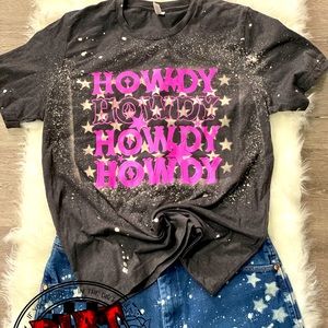 Howdy bleached western tee